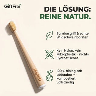 GiftFrei Naturborsten-Zahnbürsten(4 Stück)