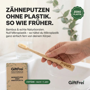 GiftFrei Naturborsten-Zahnbürsten(4 Stück)
