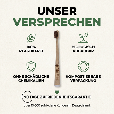 GiftFrei Naturborsten-Zahnbürsten(4 Stück)