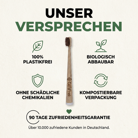GiftFrei Naturborsten-Zahnbürsten(4 Stück)