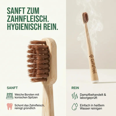 GiftFrei Naturborsten-Zahnbürsten(4 Stück)