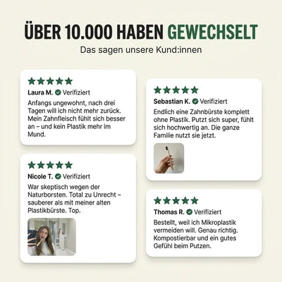 GiftFrei Naturborsten-Zahnbürsten(4 Stück)