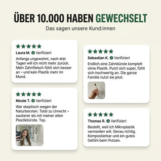 GiftFrei Naturborsten-Zahnbürsten(4 Stück)