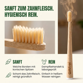 GiftFrei Naturborsten-Zahnbürsten(4 Stück)